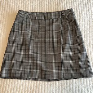 High waisted plaid wrap skirt